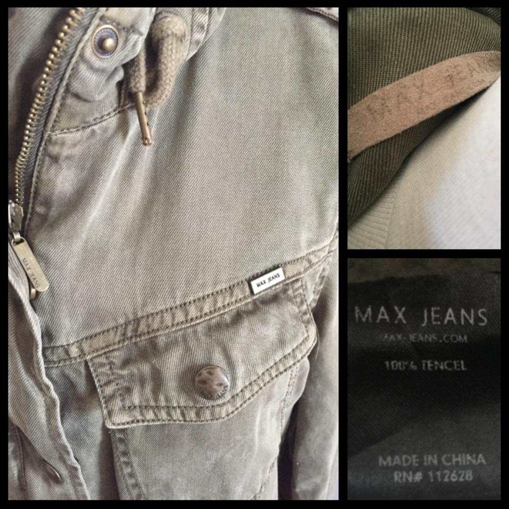 GORGEOUS!  Max Jeans Tencel cargo jacket in olive - Picture 6 of 8